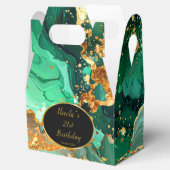 Emerald Green and Gold Marble Agate Birthday Party フェイバーボックス (オープン)