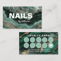 Emerald Green and Gold Marble Script   