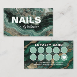 Emerald Green and Gold Marble Script    ロイヤリティカード