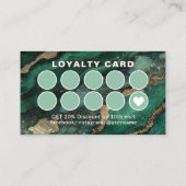 Emerald Green and Gold Marble Script    ロイヤリティカード (裏面)