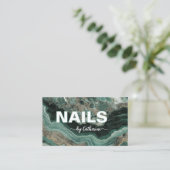 Emerald Green and Gold Marble Script    ロイヤリティカード (スタンド正面)