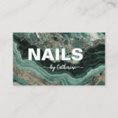 Emerald Green and Gold Marble Script    ロイヤリティカード (正面)