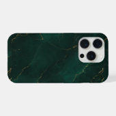 Emerald Green and Gold Marble Texture Luxury iPhoneケース (裏面横)