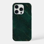 Emerald Green and Gold Marble Texture Luxury iPhoneケース (裏面)