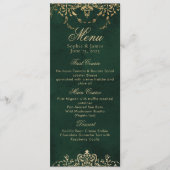 Emerald Green and Gold Ornate Elegant Wedding メニュー (正面)