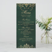 Emerald Green and Gold Ornate Elegant Wedding メニュー (スタンド正面)