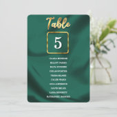 Emerald Green and Gold Table Number Seating List (スタンド正面)