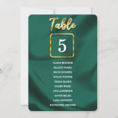 Emerald Green and Gold Table Number Seating List (正面)
