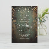 Emerald Green and Gold Wedding 招待状 (スタンド正面)