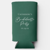 Emerald Green Bachelorette Party Personalized スリム缶クーラー (正面)