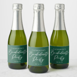 Emerald Green Bachelorette Party Personalized Mini スパークリングワインラベル