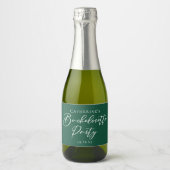 Emerald Green Bachelorette Party Personalized Mini スパークリングワインラベル (正面)