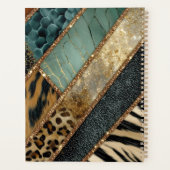 Emerald Green Black Gold Animal Print プランナー手帳 (裏面)