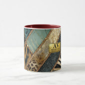Emerald Green Black Gold Animal Print マグカップ (中央)