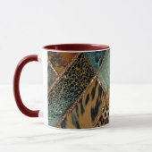 Emerald Green Black Gold Animal Print マグカップ (左)
