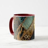 Emerald Green Black Gold Animal Print マグカップ (正面左)