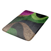 Emerald Green Black Gold Glitter Abstract Luxe バスマット (アングル)