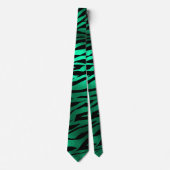 Emerald Green Black Tiger Stripes Wild Animals ネクタイ (正面)