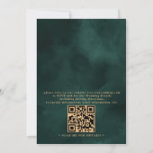 Emerald Green Botanical Elegant QR Code Wedding 招待状 (裏面)