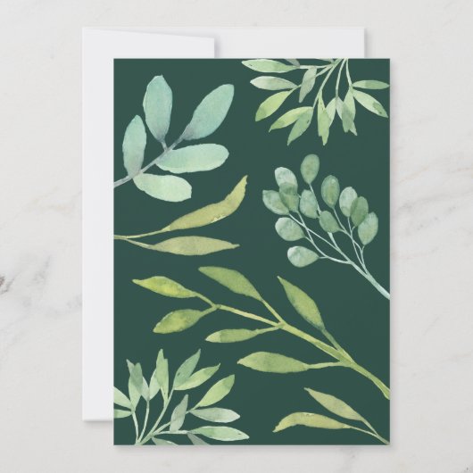 Emerald Green Botanical Wedding 招待状 (裏面)