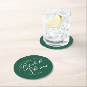 Emerald Green Bridal Shower Personalized ラウンドペーパーコースター (インサイチュ)