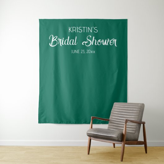 Emerald Green Bridal Shower Photo Backdrop タペストリー (インサイチュ)