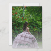 Emerald Green Butterfly Quinceañera Photo Invite 招待状 (裏面)