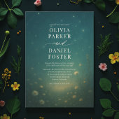 Emerald Green Celestial Meadow Wedding 招待状