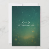 Emerald Green Celestial Meadow Wedding 招待状 (裏面)