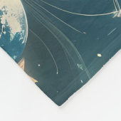 Emerald Green Celestial Moon Blanket – Luxury Seam フリースブランケット (角)