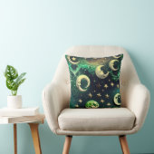 Emerald Green Celestial Moon Pillow クッション (椅子)