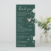 Emerald Green Chinoiserie Wedding Thank You Card メニュー (スタンド正面)