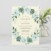 Emerald Green Classic Botanical Wedding 招待状 (スタンド正面)