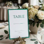 Emerald Green Classic Wedding Table Number テーブルナンバー