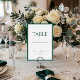 Emerald Green Classic Wedding Table Number テーブルナンバー