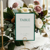 Emerald Green Classic Wedding Table Number テーブルナンバー