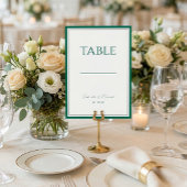 Emerald Green Classic Wedding Table Number テーブルナンバー