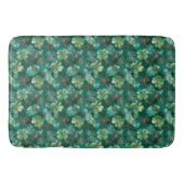 Emerald Green Clover Floral Pattern  バスマット (正面)