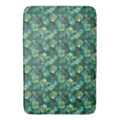Emerald Green Clover Floral Pattern  バスマット (正面縦)
