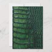 Emerald Green Crocodile Skin Luxury Gold 招待状 (裏面)
