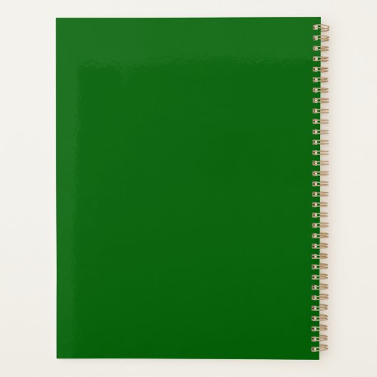Emerald Green Custom Name Notebook – Fresh & Elega プランナー手帳 (裏面)