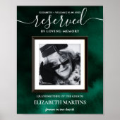 Emerald Green Deceased Reserved Seat Sign  ポスター (正面)