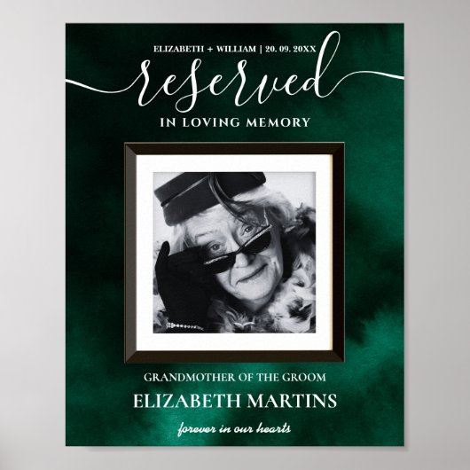 Emerald Green Deceased Reserved Seat Sign  ポスター (正面)