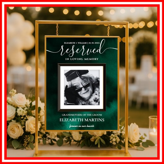 Emerald Green Deceased Reserved Seat Sign  ポスター