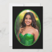 Emerald Green Dress Custom Photo Quinceanera 招待状 (裏面)