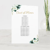 Emerald Green Dress Floral Quinceanera Programs プログラム (裏面)