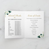 Emerald Green Dress Floral Quinceanera Programs プログラム (内部)