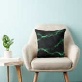 Emerald Green Electric Marble Throw Pillow クッション (椅子)
