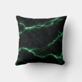 Emerald Green Electric Marble Throw Pillow クッション (裏面)