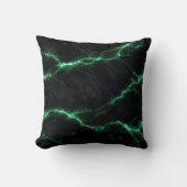 Emerald Green Electric Marble Throw Pillow クッション (正面)